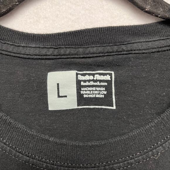 Radio Shack Vintage Y2k 90's Inspired Retro Black T-Shirt Men's Large - Picture 3 of 8